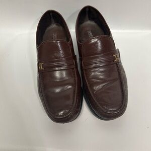 Florsheim Dark Brown Leather Slip-On Loafers